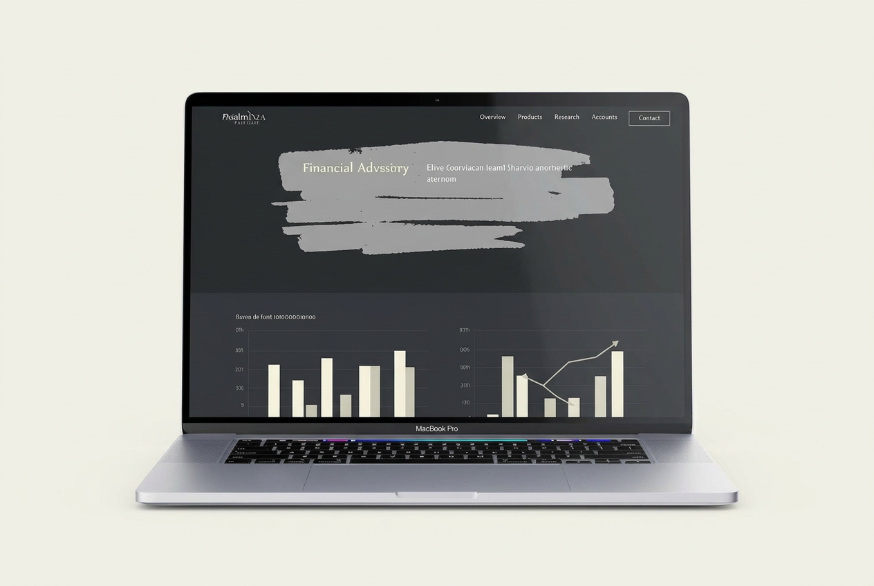 Concept website design for a fictional financial advisory firm
