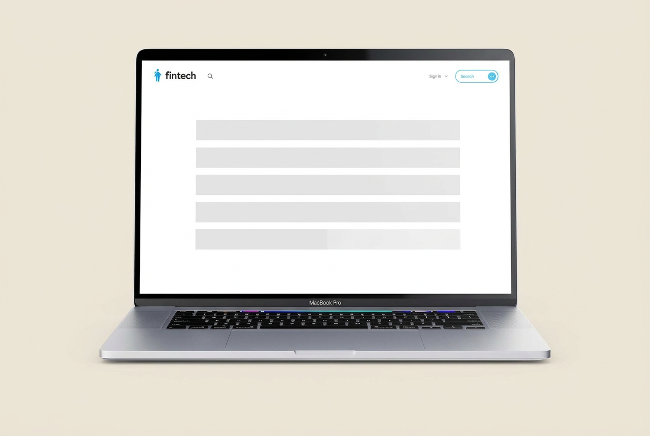 Concept product marketing website for a fictional fintech startup