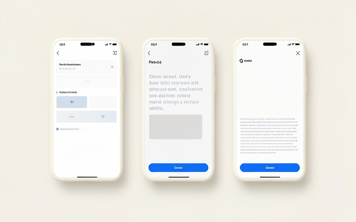 Concept mobile onboarding screens for a fictional fintech product