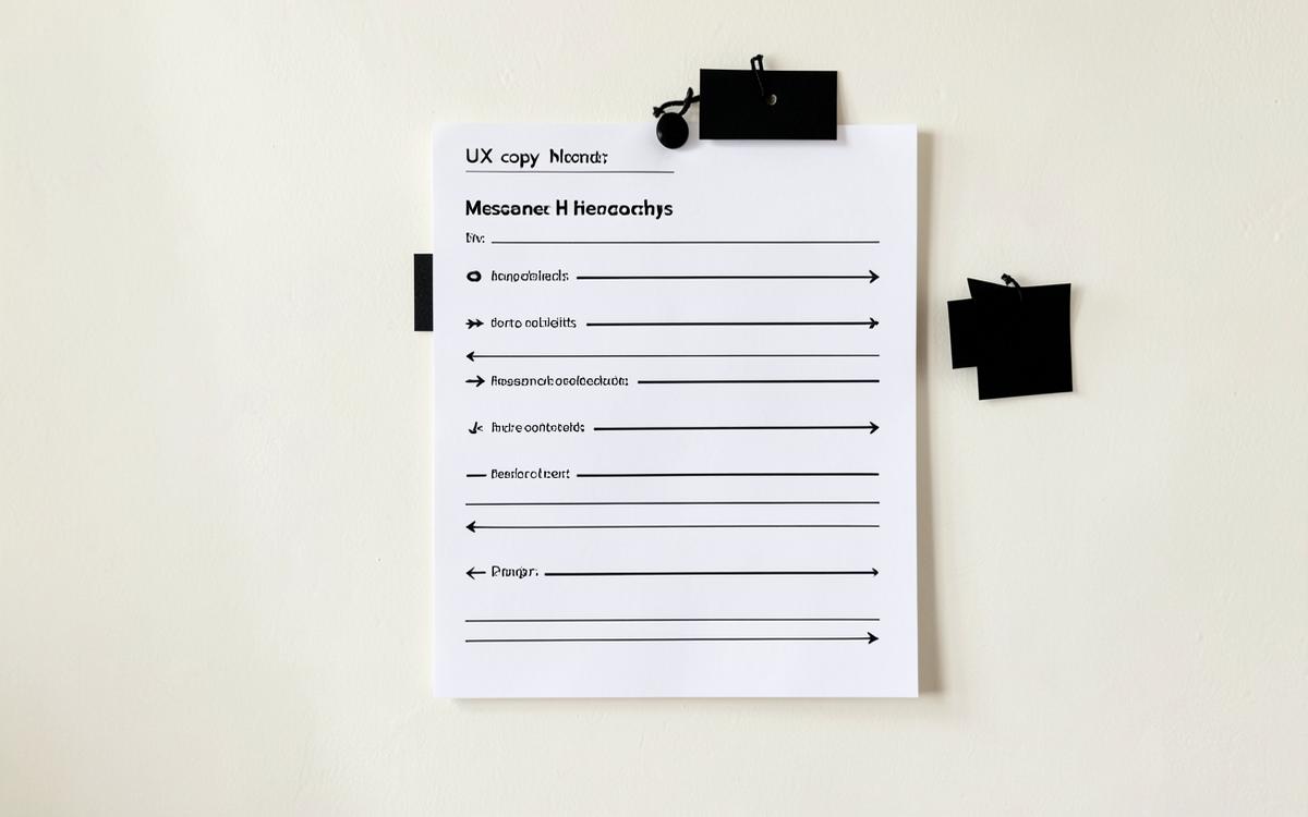 Concept message hierarchy worksheet for a fictional fintech brand
