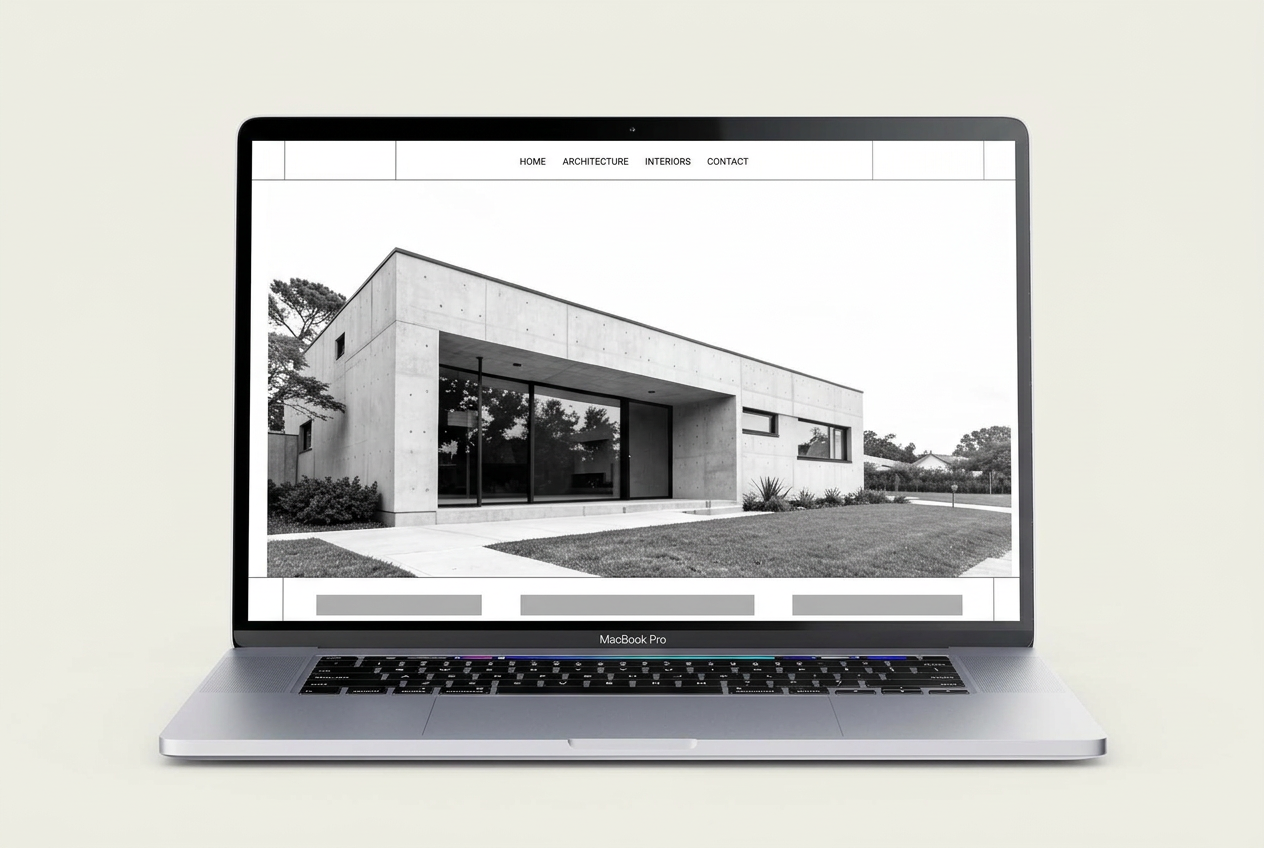 Concept homepage design for a fictional architecture studio