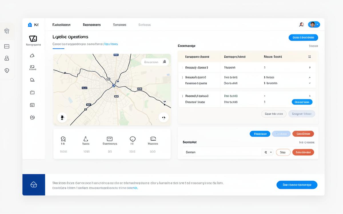 Concept logistics operations dashboard interface