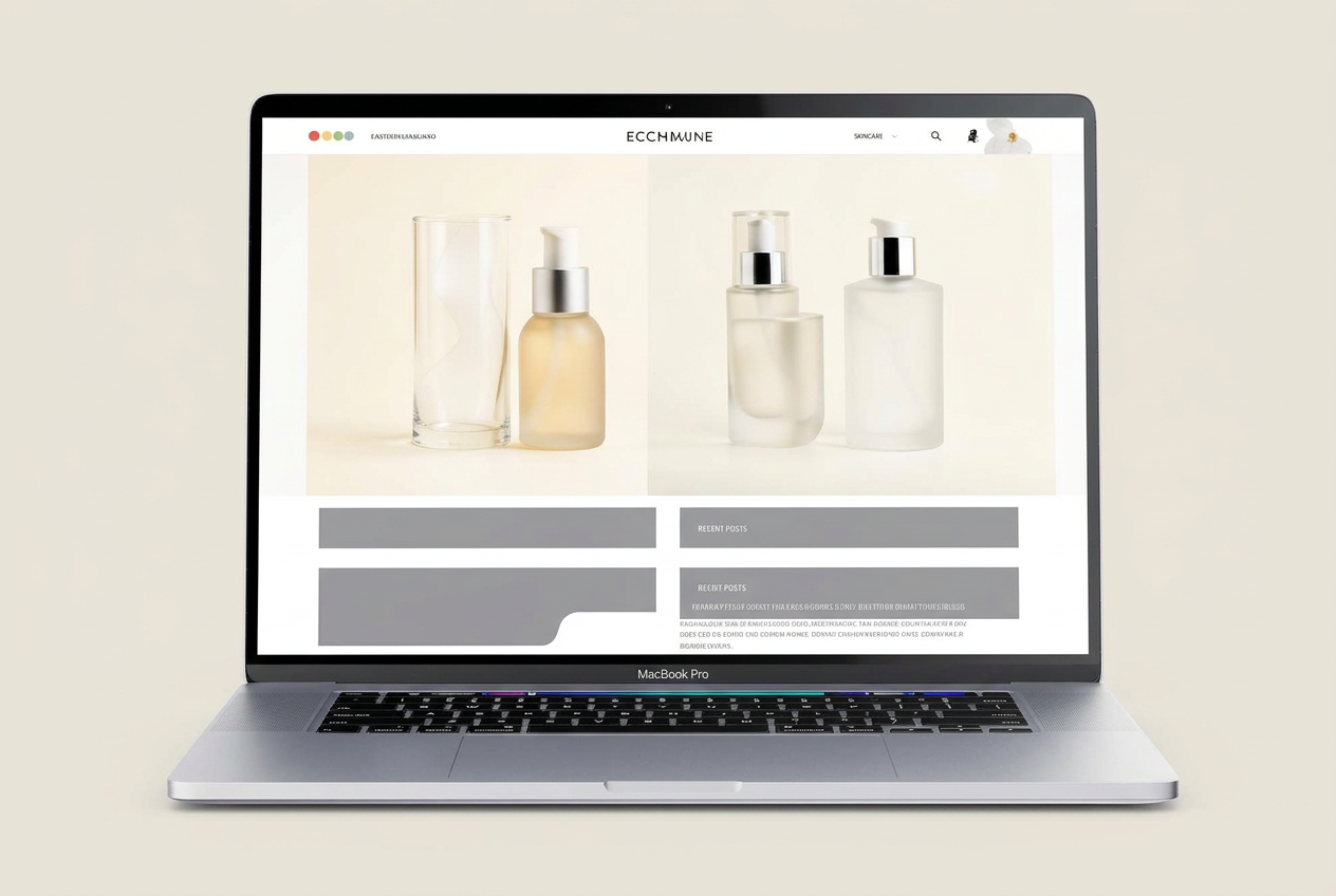 Concept ecommerce design for a fictional premium skincare brand