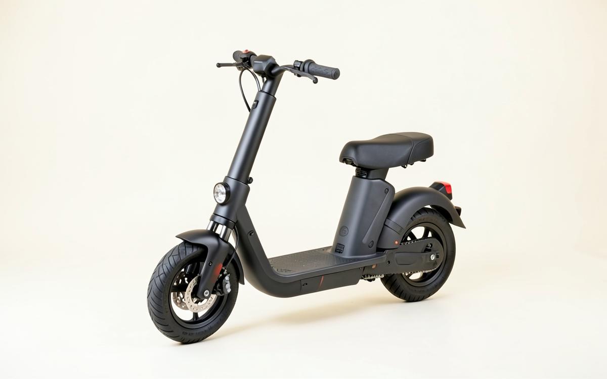 Concept studio product photograph of an unbranded electric scooter