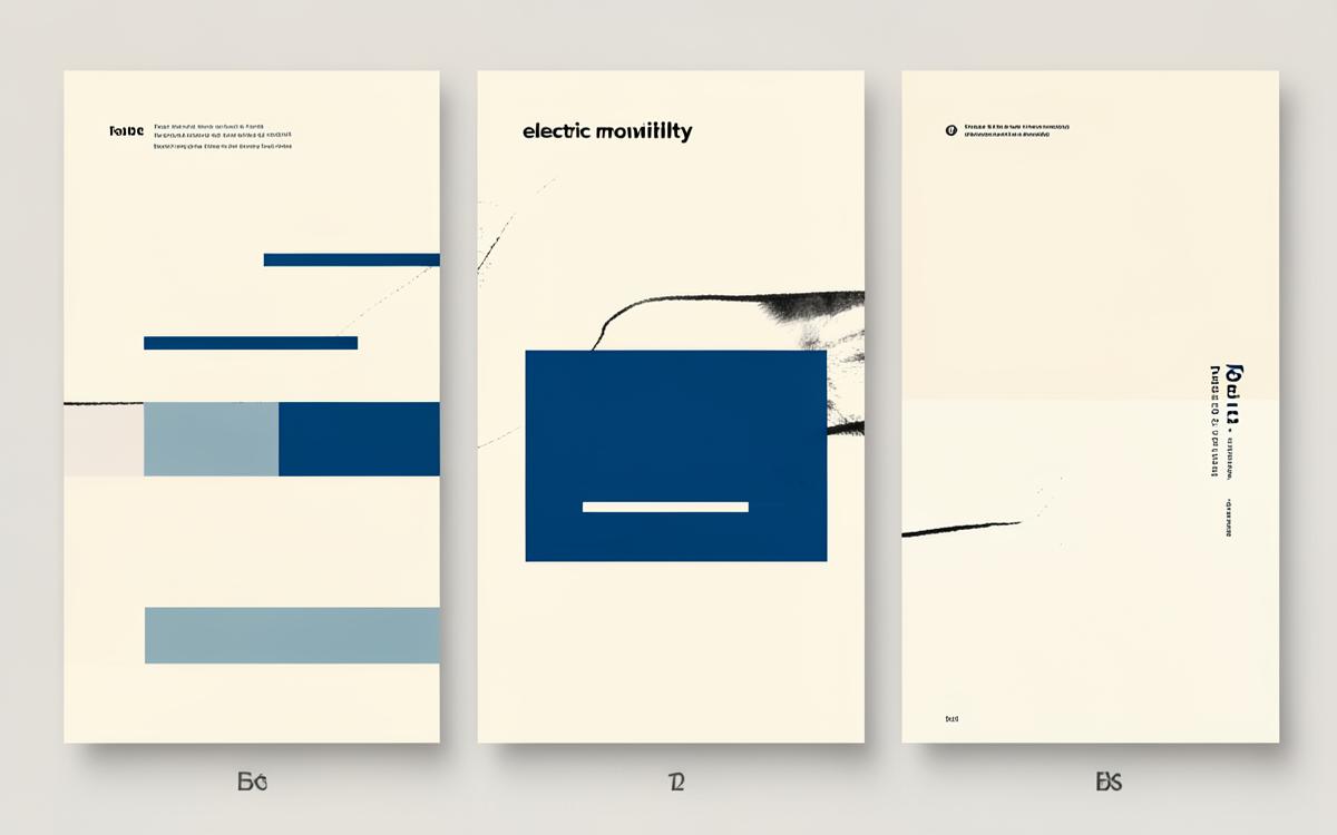 Concept paid media campaign frames for a fictional electric mobility brand